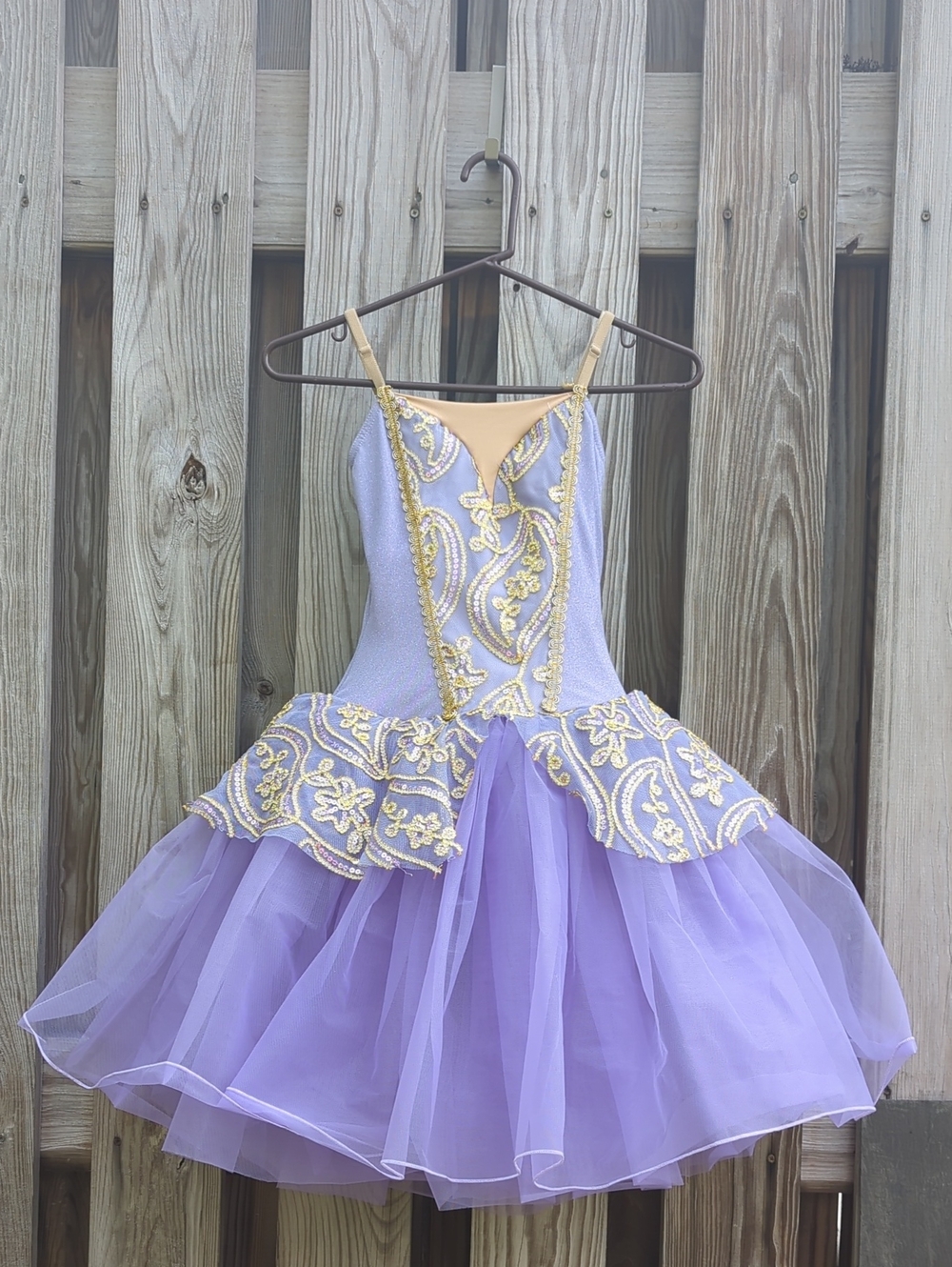 Lavender Gold Embroidered Tutu Dress Kids Costume